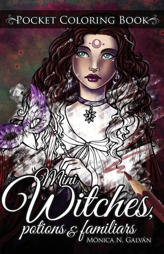 Mini Witches, Potions and Familiars Pocket Coloring Book