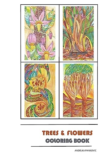Trees and Flowers Coloring Book for Adults