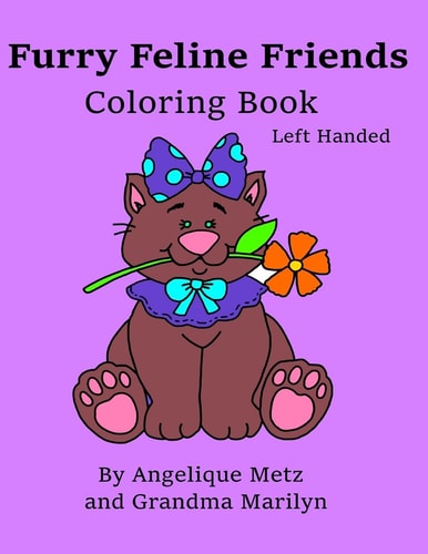 Furry Feline Friends Coloring Book Left Handed Version