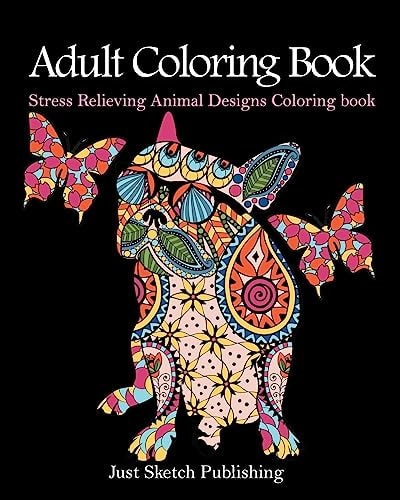 Stress Relieving Animal Designs Coloring Book Adult Coloring Book