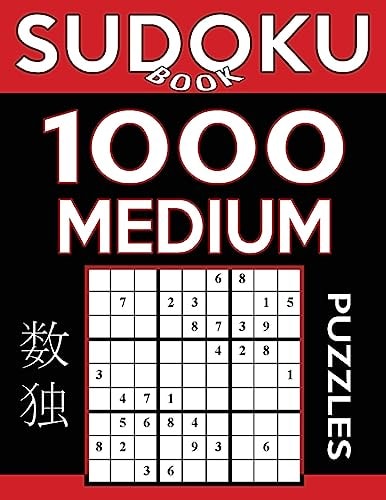 Sudoku Book 1,000 Medium Puzzles Sudoku Puzzle Book With Only One Level of Difficulty