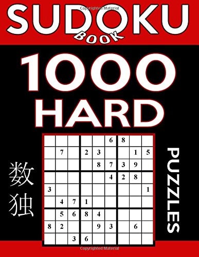 Sudoku Book 1,000 Hard Puzzles Sudoku Puzzle Book With Only One Level of Difficulty