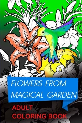 Flowers from Magical Garden Stress Relief Coloring Book. This Coloring Book for Adults Contains Swirls Style Illustrations Representing Floral Compositions.