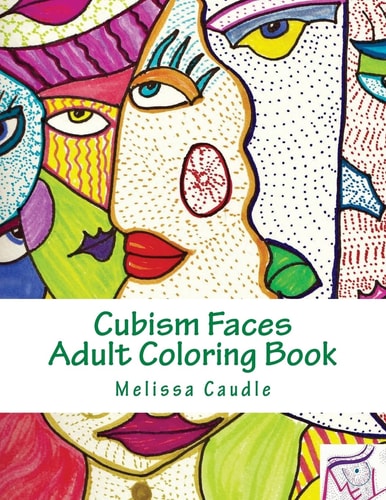 Cubism Faces Adult Coloring Book