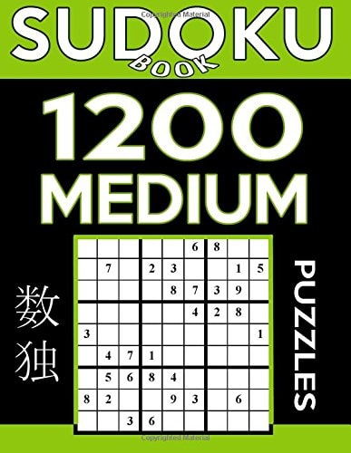 Sudoku Book 1,200 Medium Puzzles Sudoku Puzzle Book With Only One Level of Difficulty