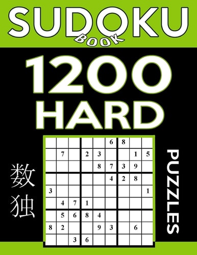 Sudoku Book 1,200 Hard Puzzles Sudoku Puzzle Book With Only One Level of Difficulty