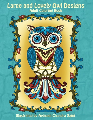 Large and Lovely Owl Designs Fun and Simple Adult Coloring Book