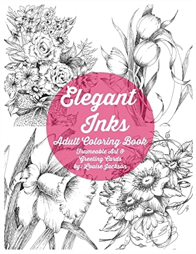 Elegant Inks - Adult Coloring Book Frameable Art and Greeting Cards
