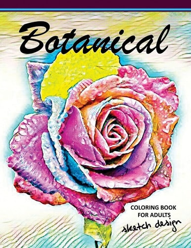 Botanical Coloring Books for Adults A Sketch Grayscale Coloring Books Beginner (High Quality Picture)