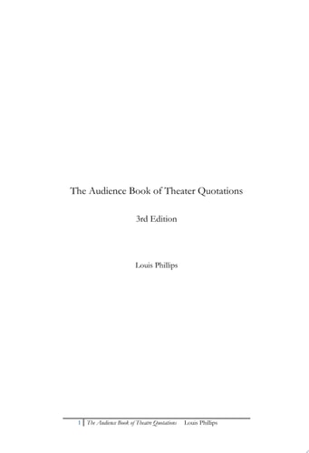 The Audience Book of Theater Quotations: 3rd Edition