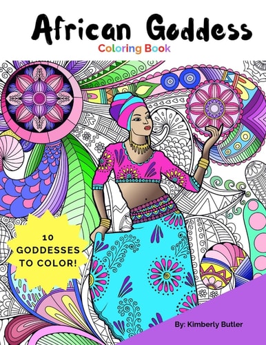 African Goddess Coloring Book For Adults and Children