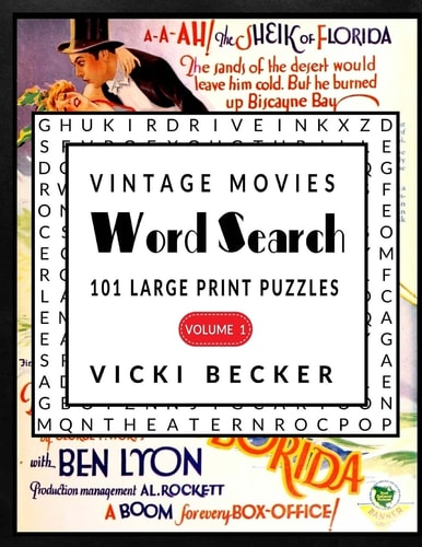 Vintage Movies Word Search 101 Large Print Puzzles