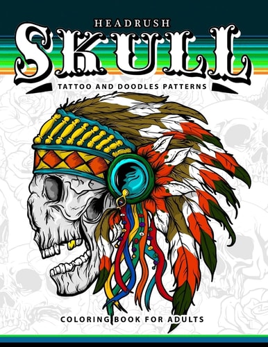 Skull Tattoo and Doodles Patterns A Coloring Books for Adults