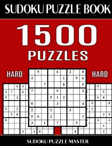 Sudoku Puzzle Master Book, 1,500 Hard Puzzles Jumbo Bargain Size Sudoku Book With Single Level of Difficulty