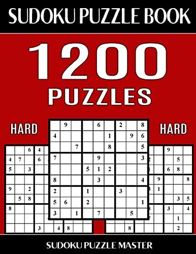 Sudoku Puzzle Master Book, 1,200 Hard Puzzles Jumbo Bargain Size Sudoku Book With Single Level of Difficulty
