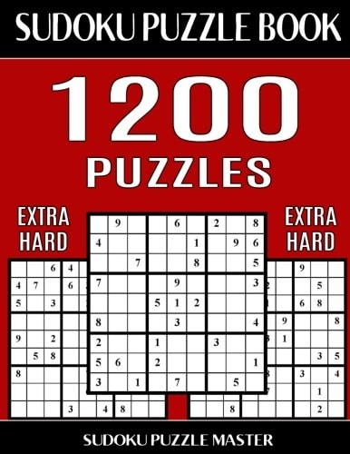 Sudoku Puzzle Master Book, 1,200 Extra Hard Puzzles Jumbo Bargain Size Sudoku Book With Single Level of Difficulty