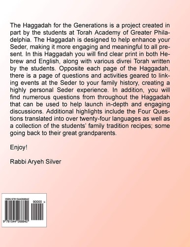 The Haggadah for the Generations 2017 Helping Connect the Seder to Your Family's History