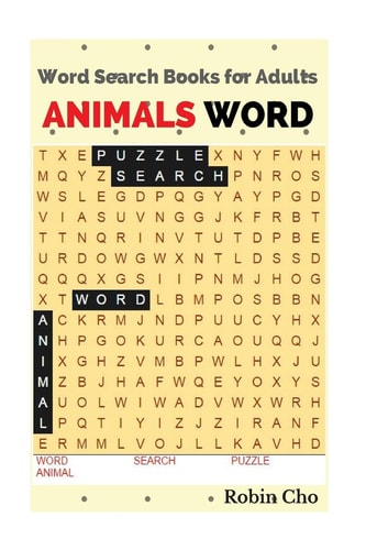 Word Search Books for Adults Animals Word
