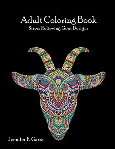 Goats Adult Coloring Book Stress Relieving Goat Designs