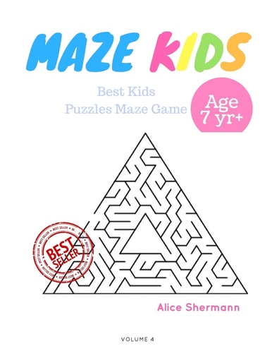 Kids Mazes Age 7+ 50 Best Kids Puzzles Maze Game, Maze For Kids, Children Maze Brain Training Game, Children Mazes Age 7+ Volume 4 Pyramid Maze