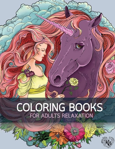 Big Book of Horse Flowers Decorative Adult Coloring Book Anti Stress Adults Coloring Book to Bring You Back to Calm and Mindfulness