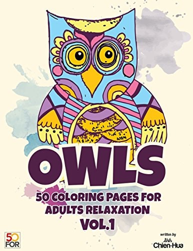Owls 50 Coloring Pages For Adults Relaxation Vol.1