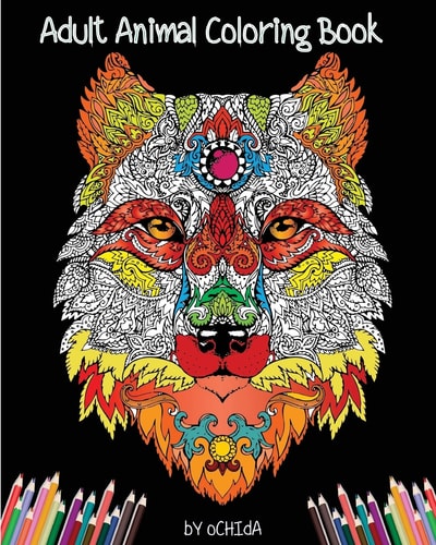 Adult Animals Coloring Book 25 Animals Coloring Creative Disigns Size 8" X 10" 56 Page