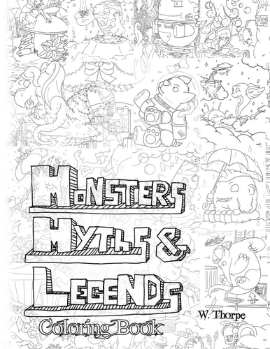 Monsters, Myths and Legends Coloring Book Coloring Book for Children to Adults