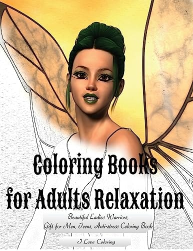 Coloring Books for Adults Relaxation Beautiful Ladies Warriors, Gift for Men, Teens, Anti-Stress Coloring Book