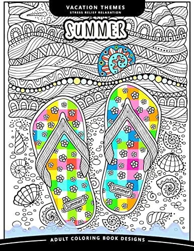 Summer Coloring Book An Adutl Coloring Books Relax You Mood with Sea, Beach and Animal in the Garden Flower and Floral