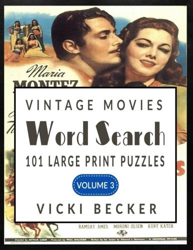 Vintage Movies Word Search 101 Large Print Word Search Puzzles