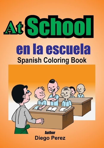 Spanish Coloring Book At School