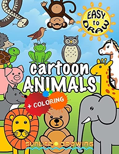 EASY to DRAW Cartoon Animals Drawing 26 Cute Animals Step-By-Step