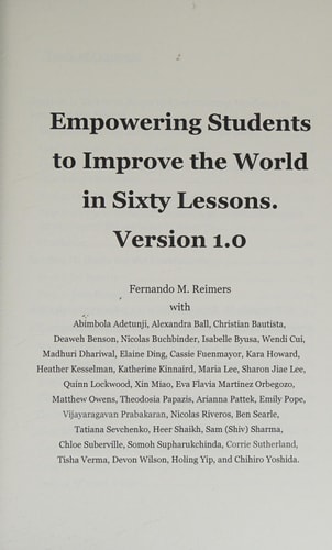 Empowering Students to Improve the World in Sixty Lessons. Version 1. 0