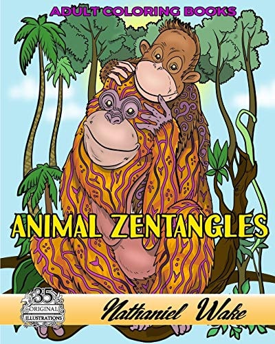 Animal Zentangle Adult Coloring Book Zentangle Pandas, Polar Bear and Cub, Pets and More!