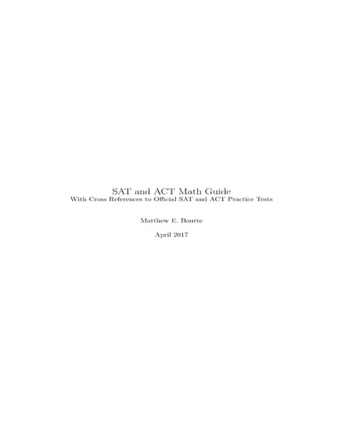 SAT and ACT Math Guide
