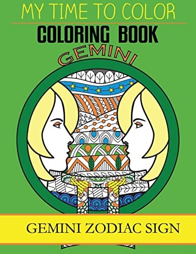 Gemini Zodiac Sign - Adult Coloring Book