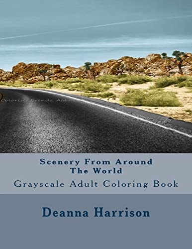 Scenery From Around The World Grayscale Adult Coloring Book