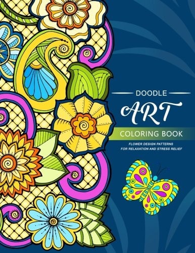 Doodle Art Coloring BOOKS Flower and Animals Pattern