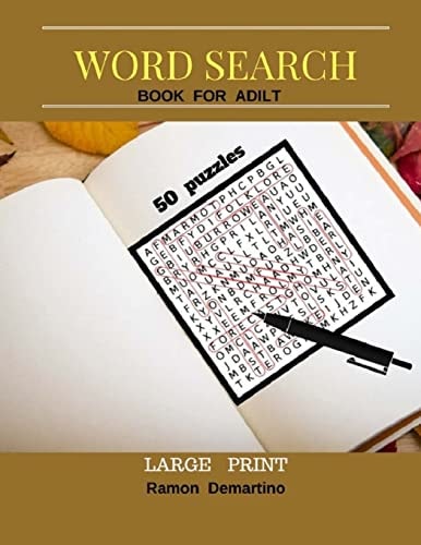 Word Search Books For Adult Large Print Fun Game 50 Puzzles Find and Circle the Words and Entertainment to Stimulate the Brain