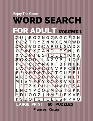 Enjoy The Game Word Search For Adult Volume 1 Large Print 50 Puzzles Word Search For Adult Volume 1 Puzzles Books