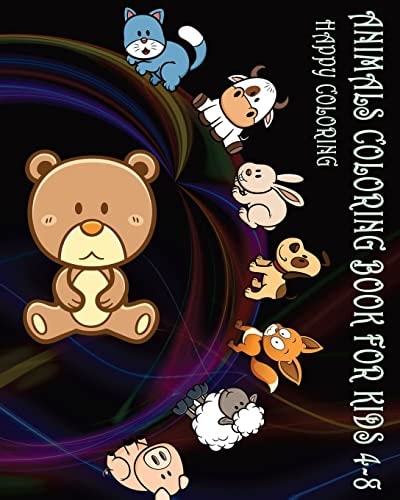 Animals Coloring Book For Kids 4-8 Happy Coloring