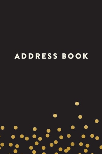 Address Book Black with Yellow Dots, 6x9, 130 Pages, Professionally Designed