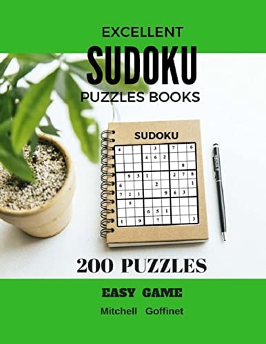 Excellent Sudoku Puzzles Books 200 Puzzles Easy Game Large Print (Easy)