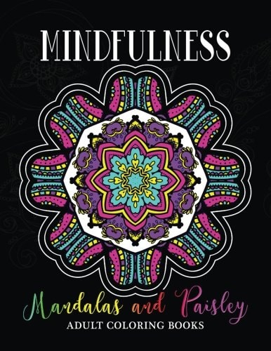 Mindfulness Mandalas and Paisley Adult Coloring Books Adults Relaxation Pattern to Color