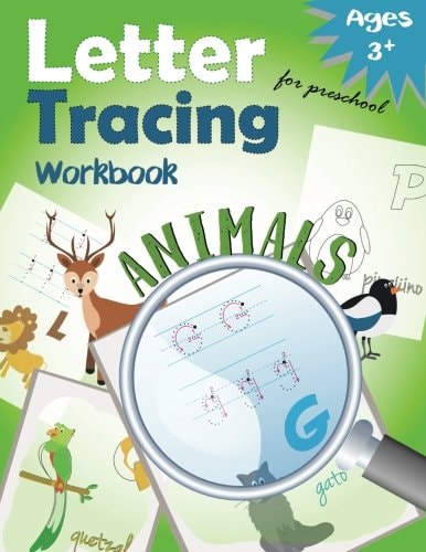 Letter Tracing Workbook Animals for Preschool Handwriting Practice Workbook