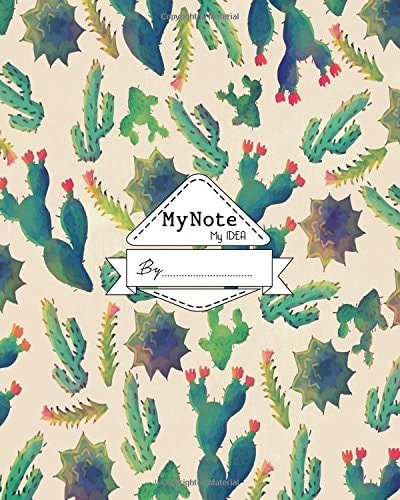My Note My Idea 8 X 10, 110 Pages: A Green Cactus