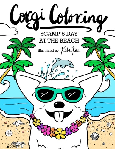 Corgi Coloring Scamp's Day at the Beach