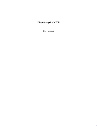 Discovering God's WIll
