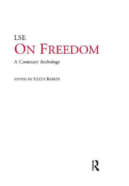 On Freedom: A Centenary Anthology